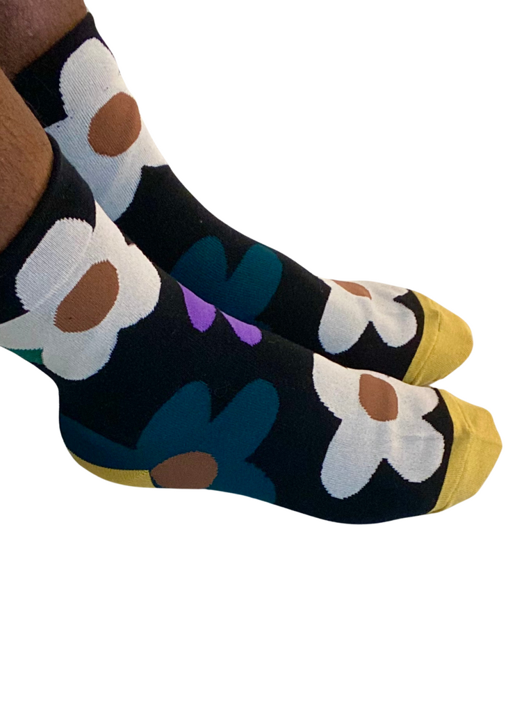 WOMAN BLACK - DAISY CREW SOCKS