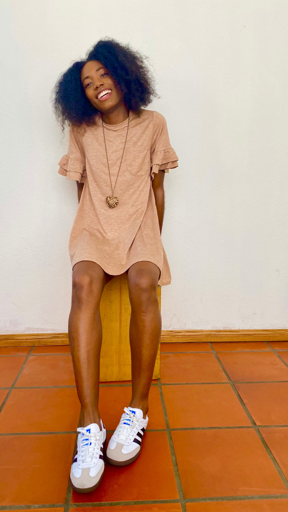 T-Shirt Mini Dress - TAUPE