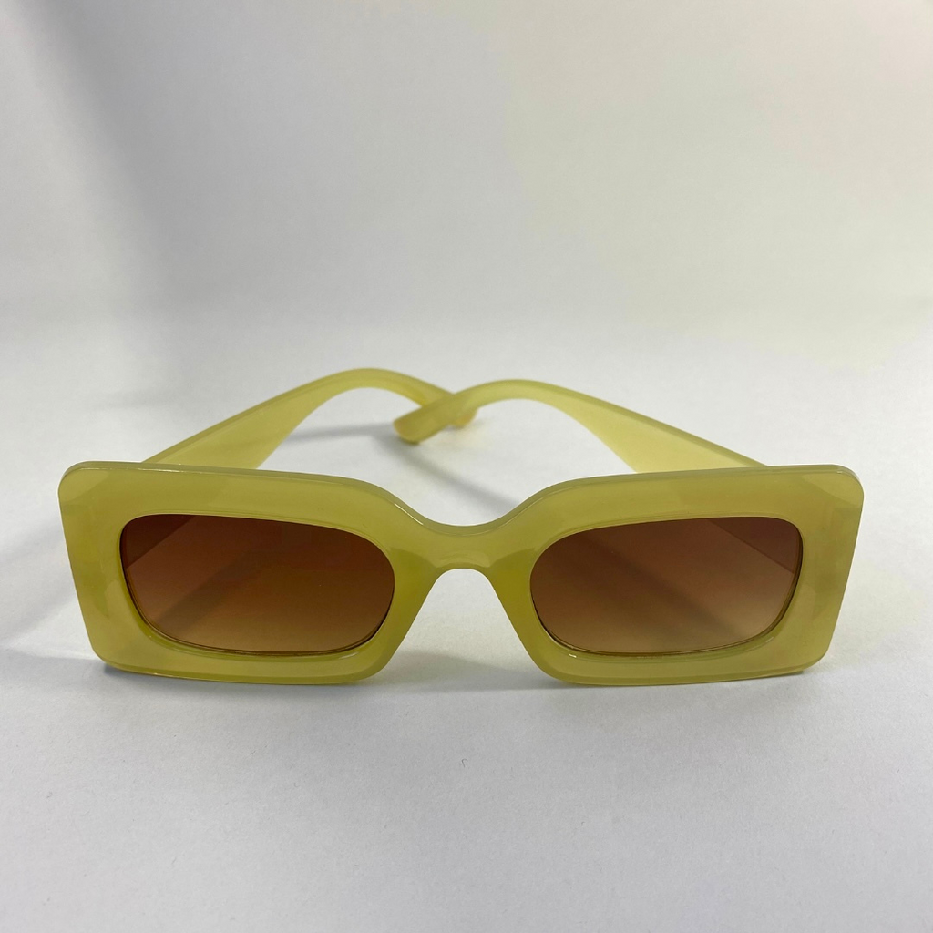 Rectangular Framed Sunglasses - LIME