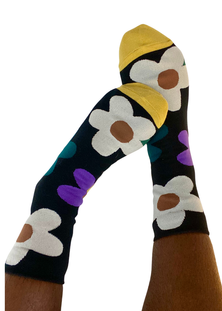 WOMAN BLACK - DAISY CREW SOCKS