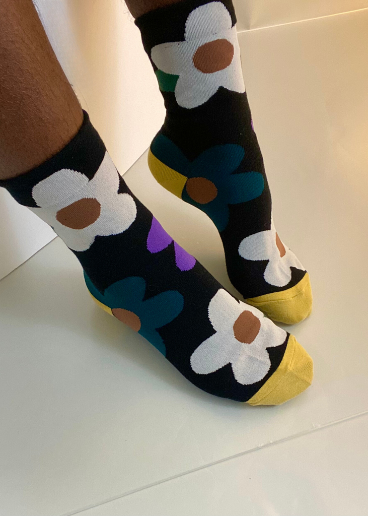 WOMAN BLACK - DAISY CREW SOCKS